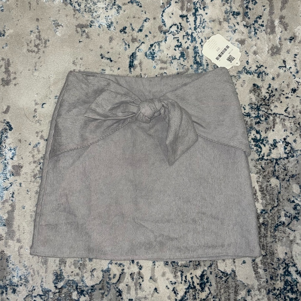 Altard State Grey Tie Front Mini Skirt